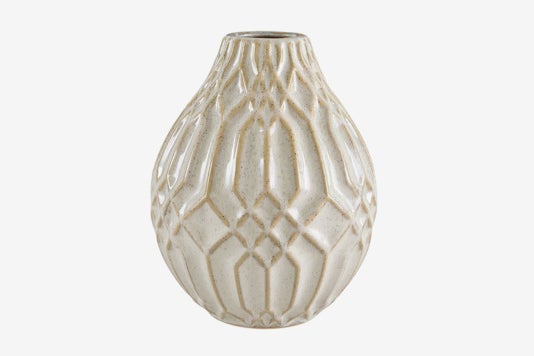 Stone & Beam Modern Ceramic Vase With Geometric Pattern.